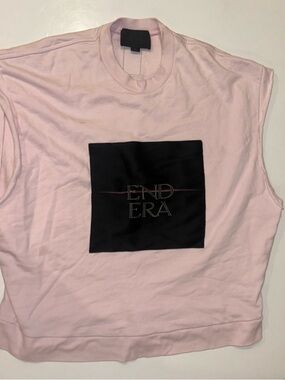Alexander Wang Light Pink Sleeveless Muscle Sweatshirt Tee